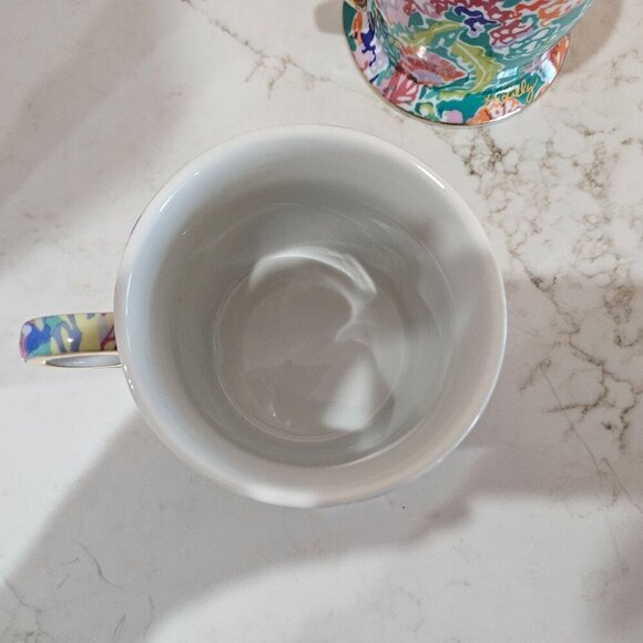 Lilly Pulitzer Ceramic Mug Set Two Gold Handle12 oz Shell Search, Sunset Safari - Picture 6 of 12